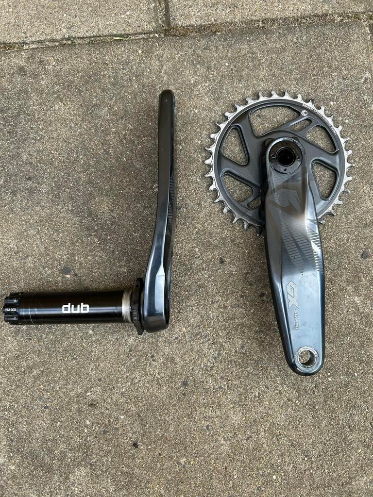 SRAM GX Eagle DUB 12s Crankstel met 34T blad, Crankstel of Pedalen, Ophalen of Verzenden, Zo goed als nieuw, Aluminium
