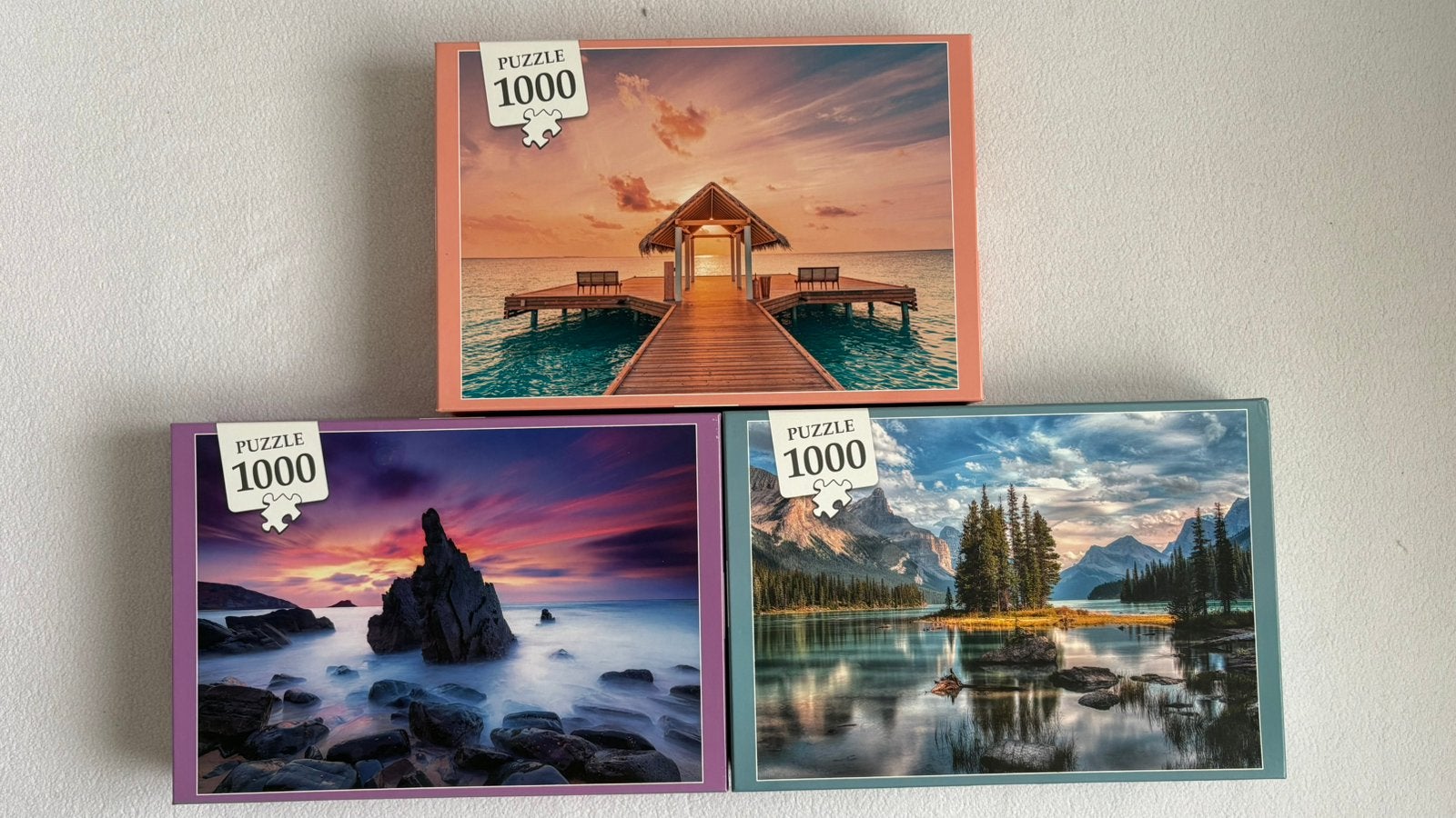 3 puzzels, Ophalen of Verzenden, 500 t/m 1500 stukjes, Zo goed als nieuw, Legpuzzel