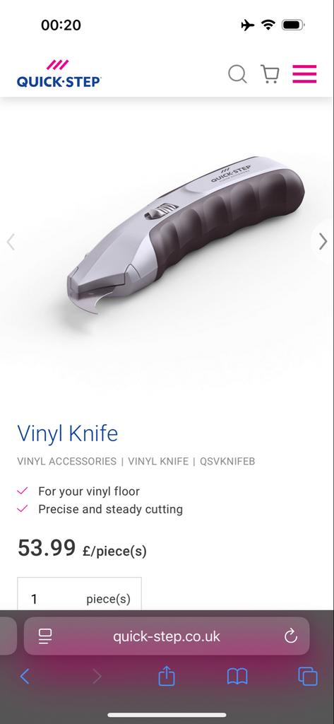 Quick-Step LIVYN Vinyl Snijmes / Cutter / vinyl floor knife, Ophalen of Verzenden, Zo goed als nieuw