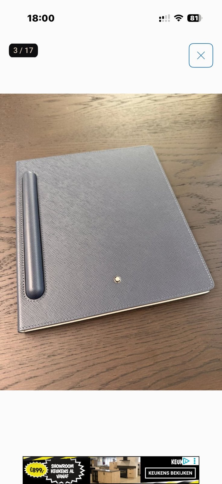 Montblanc tablet  folio leder en pen, Ophalen of Verzenden, Zo goed als nieuw