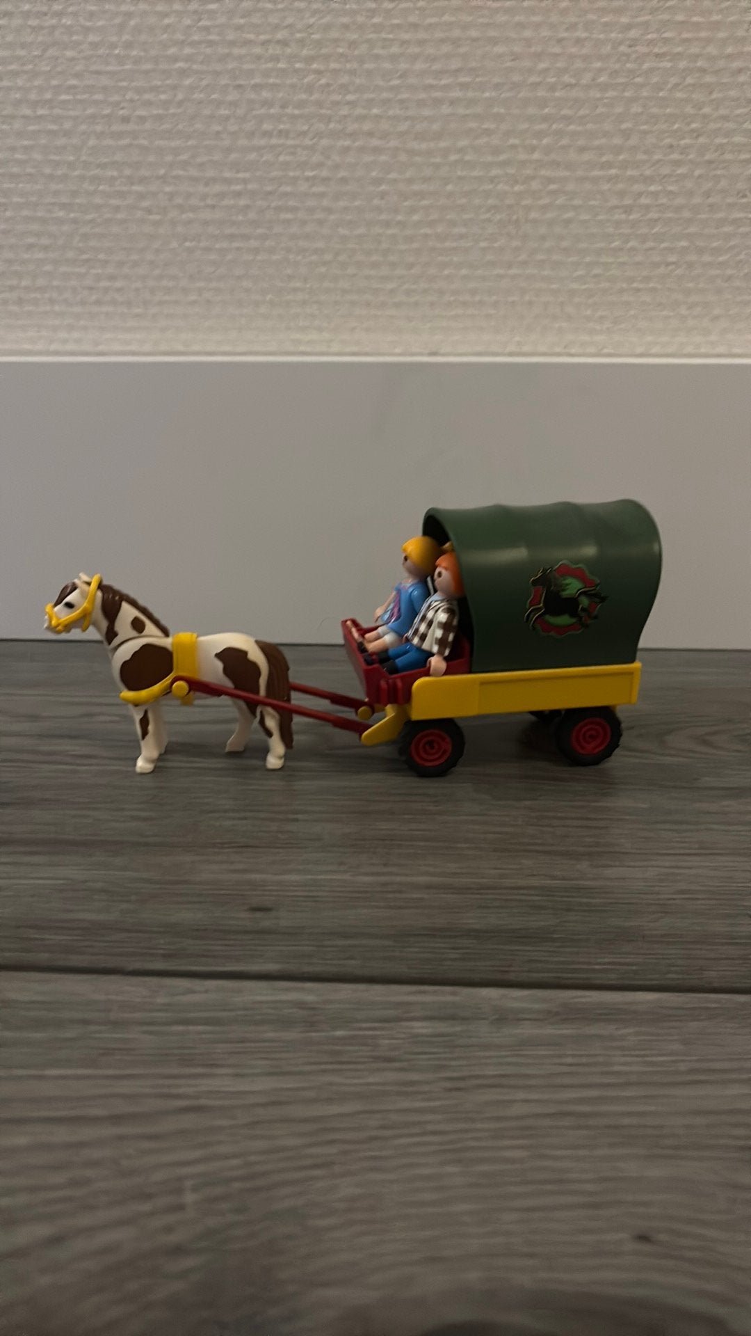 Playmobil pony met wagen, kinderen en voer, Gebruikt, Losse onderdelen, Voertuig, 1.2.3