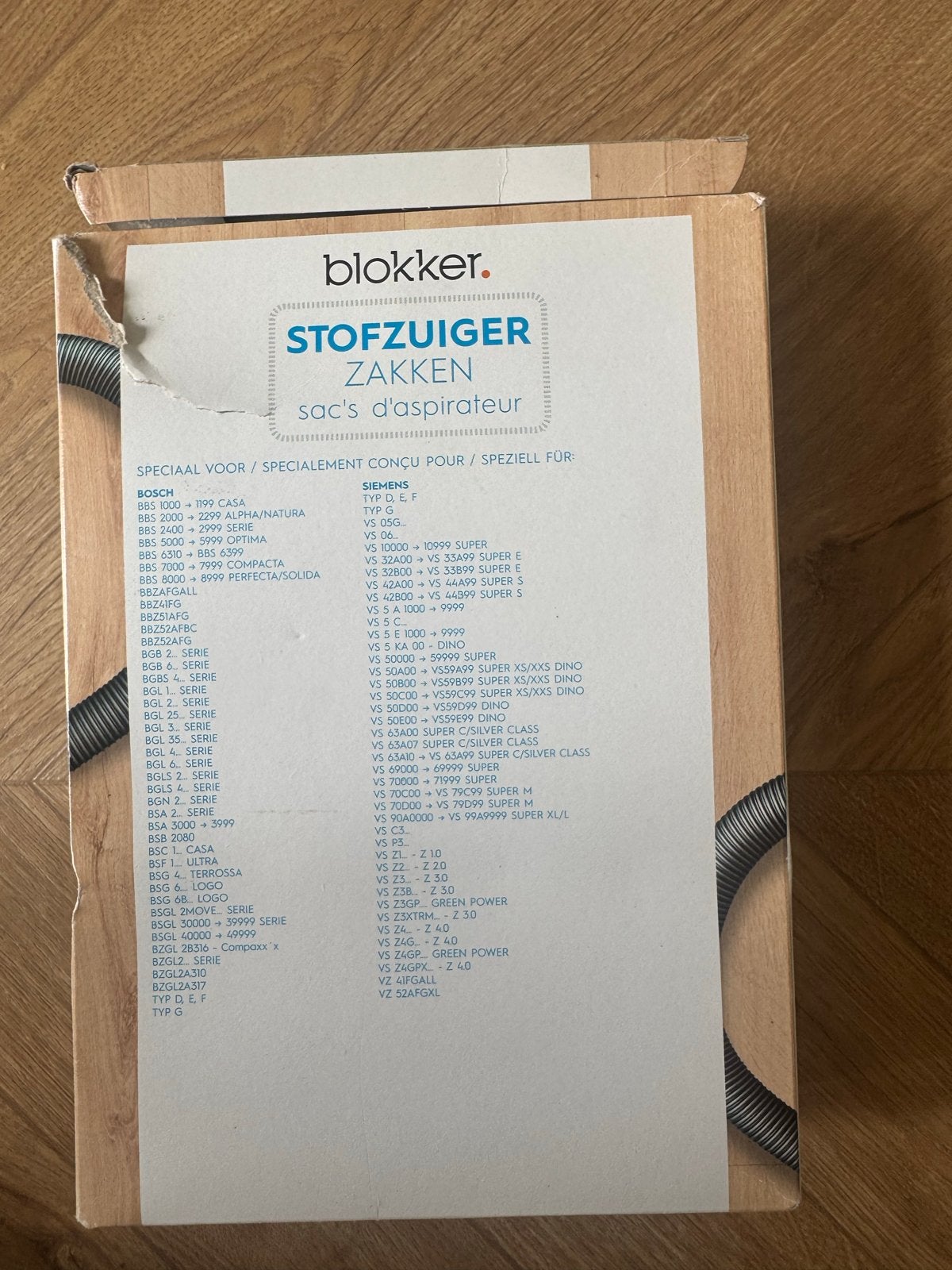 Blokker Stofzuigerzakken Type SI52 voor Bosch/Siemens, Witgoed en Apparatuur, Verzenden, Nieuw