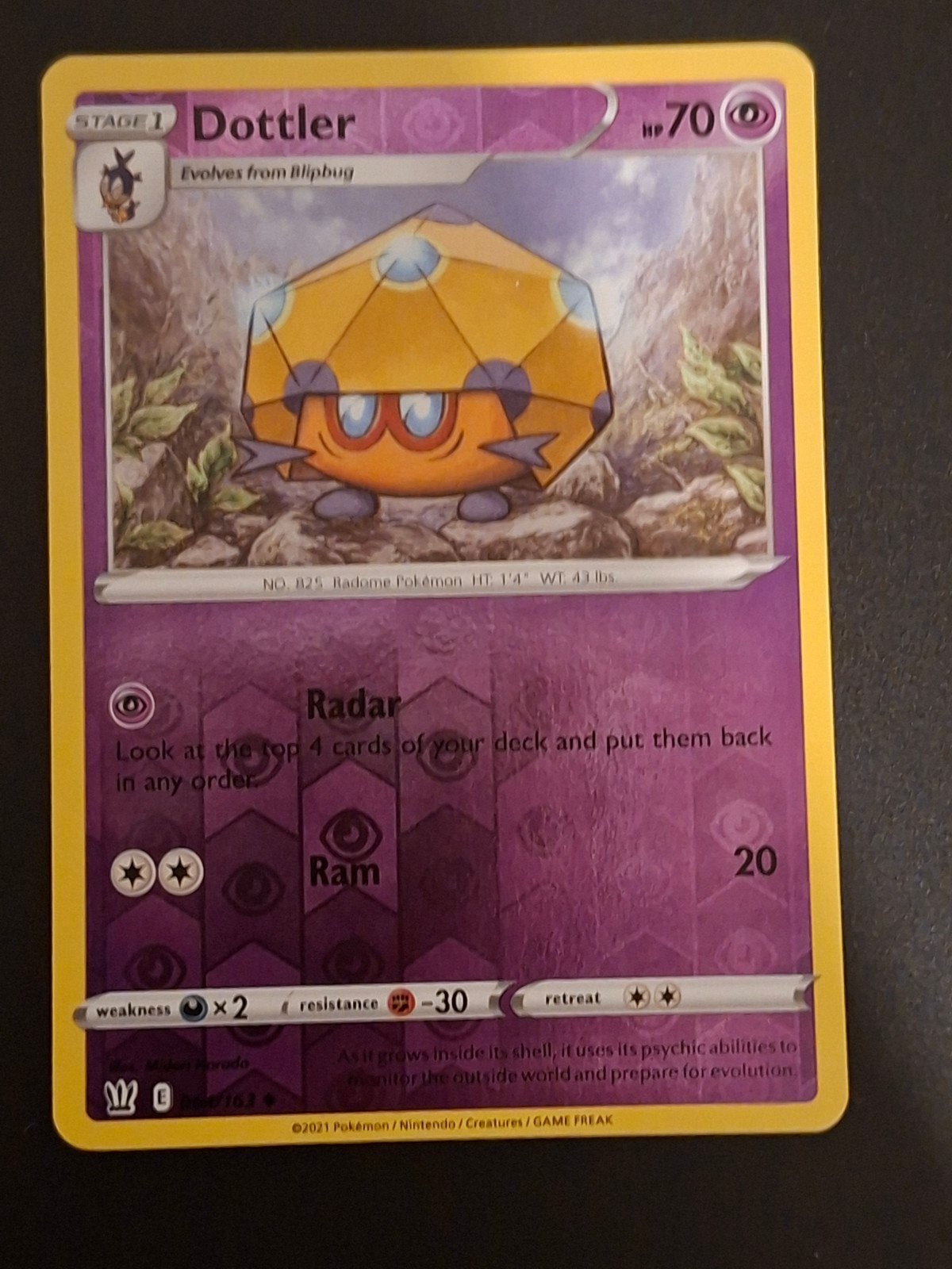Dottler Pokémon Kaart - Reverse Battle Style, Ophalen of Verzenden, Zo goed als nieuw, Losse kaart