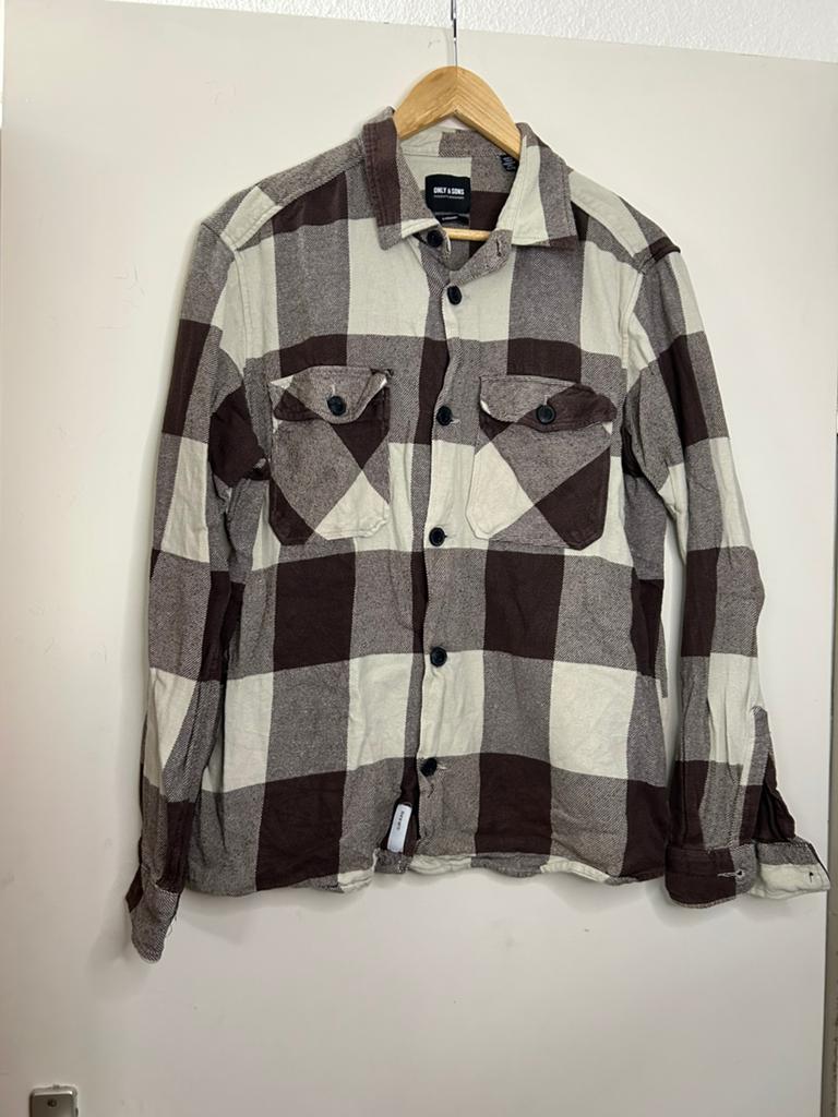 Heren houthakkers blouse |Only & Sons |maat XL | 100% katoen, Kleding | Heren, Ophalen of Verzenden, Gedragen, Bruin, Halswijdte 43/44 (XL)