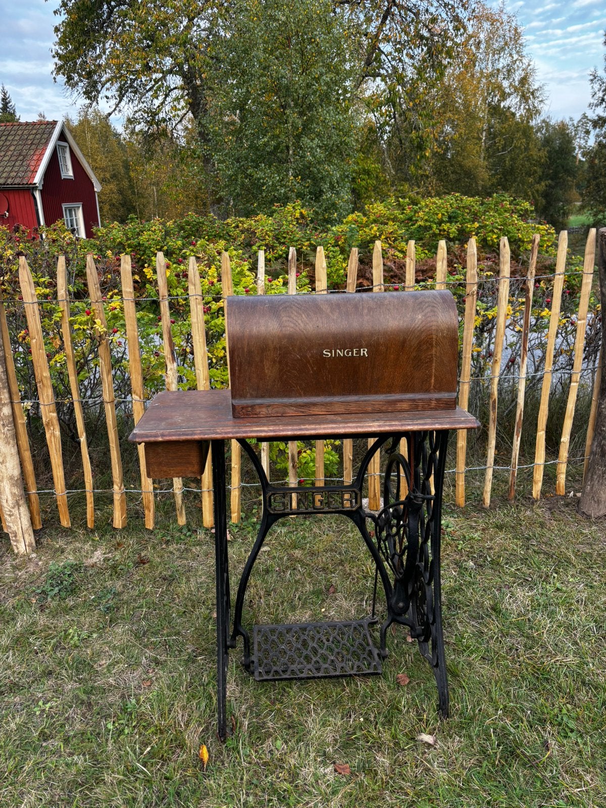 Antieke Singer trapnaaimachine – zeer compleet, Ophalen