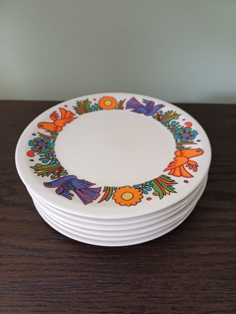 Acapulco Villeroy & Boch 6 gebaksschoteltjes, Villeroy & Boch, Ophalen of Verzenden, Zo goed als nieuw, Bord(en)