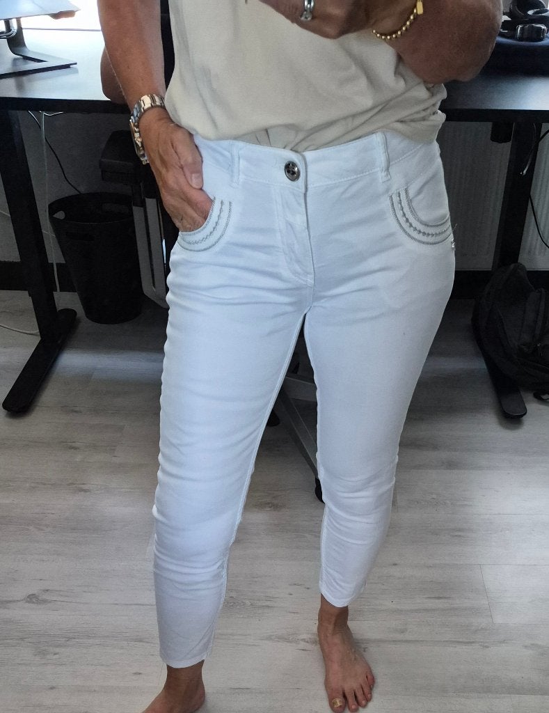Hele mooie 7/8 witte broek van Mos Mosh, maat 27, MOS MOSH, Wit, Ophalen of Verzenden, Zo goed als nieuw