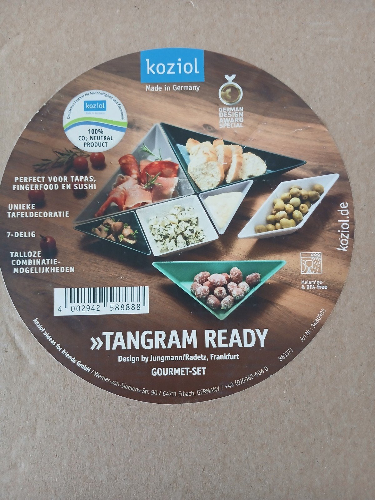 Koziol Tangram Ready Gourmet-Set - 7-delig, Overige typen, Kunststof, Nieuw, Ophalen of Verzenden
