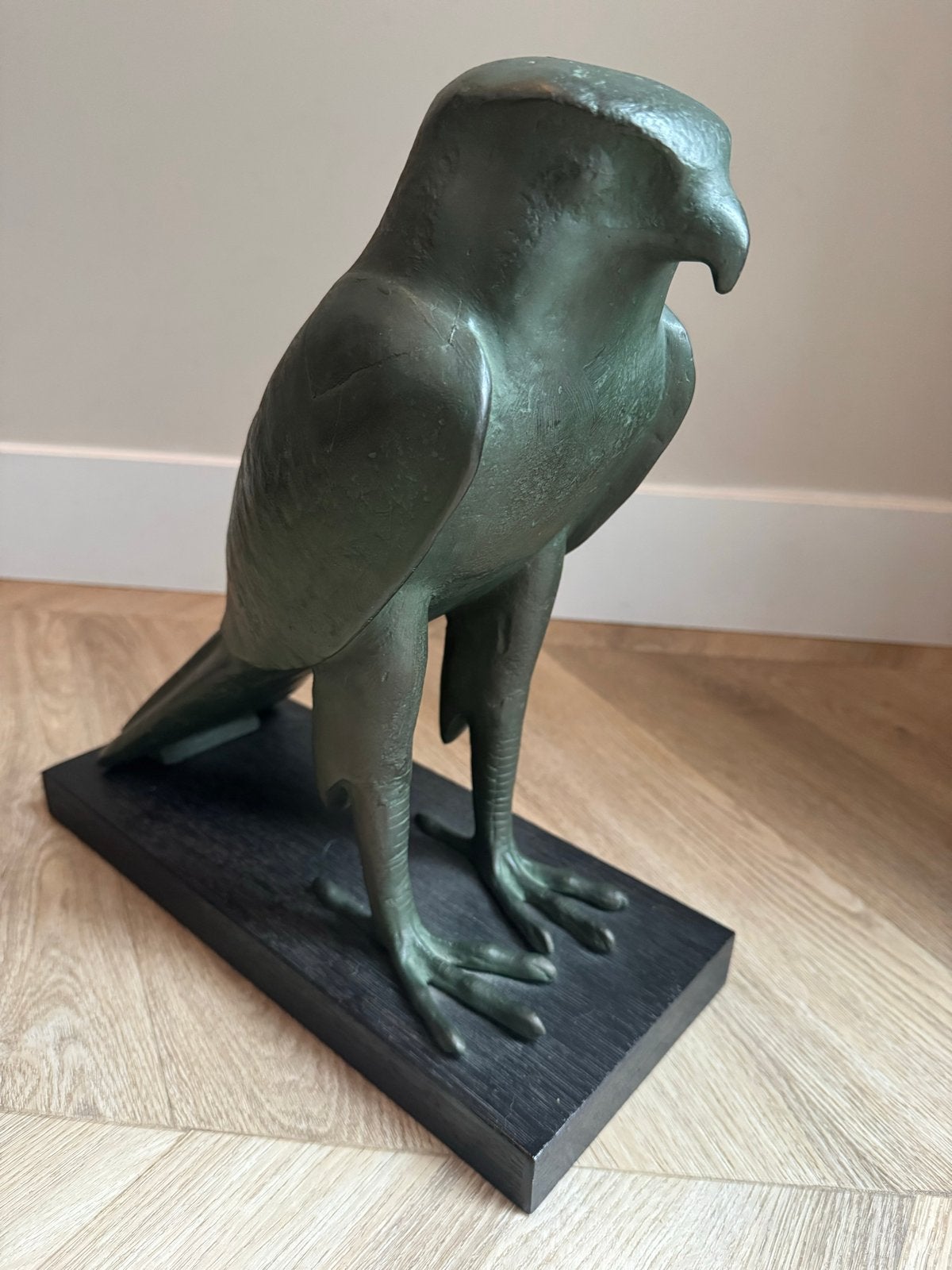 Houten beeld van een vogel, 35 cm hoog, Antiek en Kunst, Kunst | Beelden en Houtsnijwerken, Ophalen of Verzenden, Handgemaakt