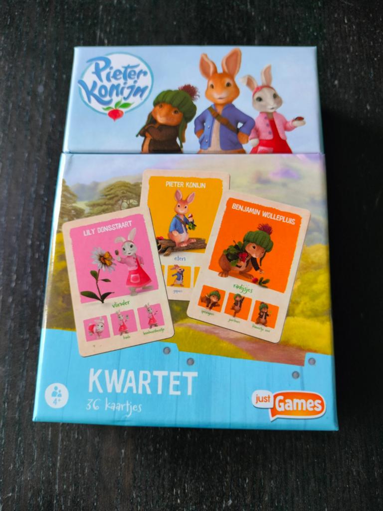 Pieter Konijn Kwartetspel, Drie of vier spelers, Ophalen of Verzenden, Gebruikt, Just Games