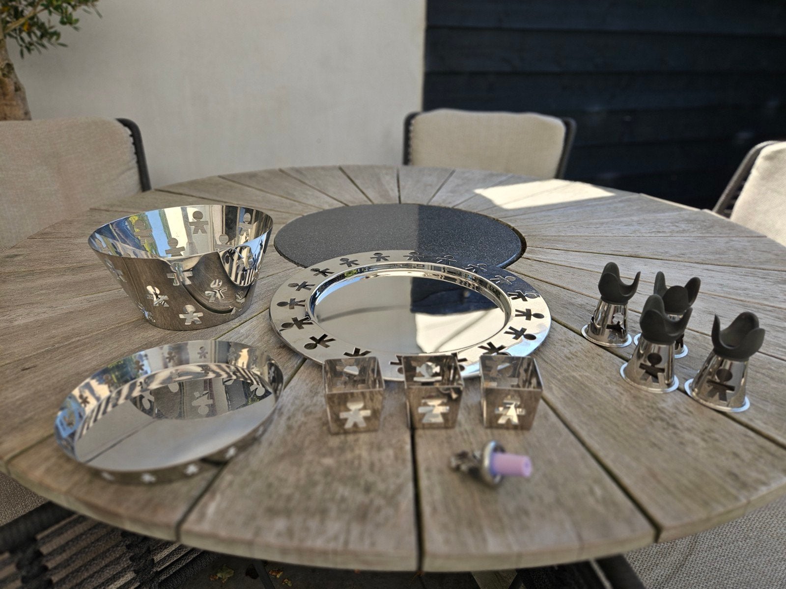 Alessi design Girotondo (poppetjes), verschillende items!, Gebruikt, Ophalen of Verzenden, Zilver, Metaal
