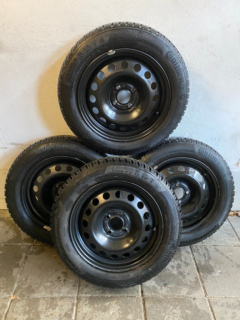 Continental Winter Contact TS 850 Maat 185/60 R 15 T+velgen, Ophalen, Gebruikt, 15 inch, Banden en Velgen