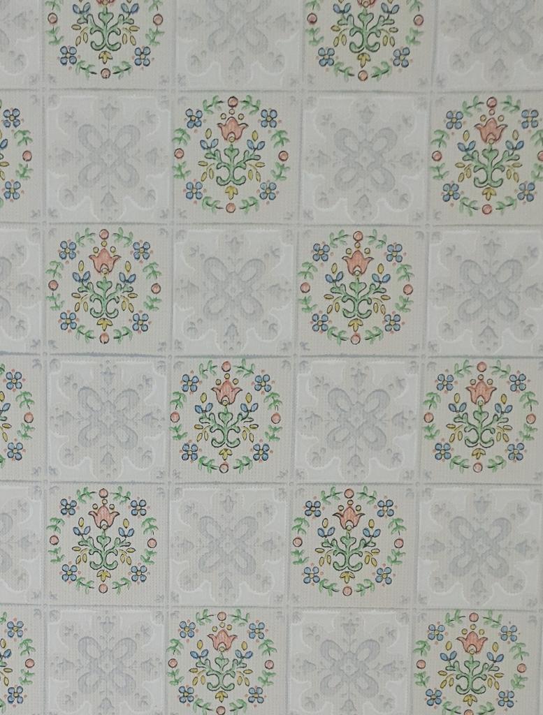 13674 Vintage tegeltjes look keukenbehang jaren 60 swiet, Verzenden, Minder dan 10 m², Wit