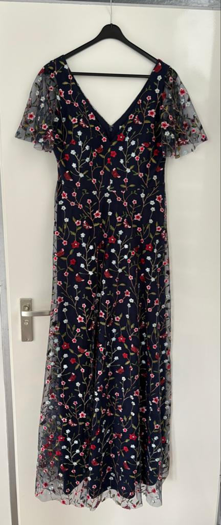 Goddiva London Avondjurk Galajurk Viscose Tule Geborduurd L, Kleding | Dames, Gelegenheidskleding, Maat 38/40 (M), Galajurk, Blauw