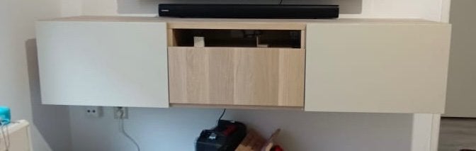 Besta tv meubel, Huis en Inrichting, Kasten | Televisiemeubels, Ophalen, 150 tot 200 cm, Zo goed als nieuw, Overige materialen