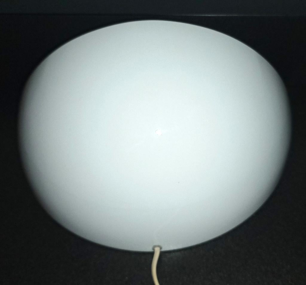 ANVIA -vintage wandlamp (wit) minimalistische halve bol -60s, Ophalen of Verzenden, Gebruikt, Overige materialen