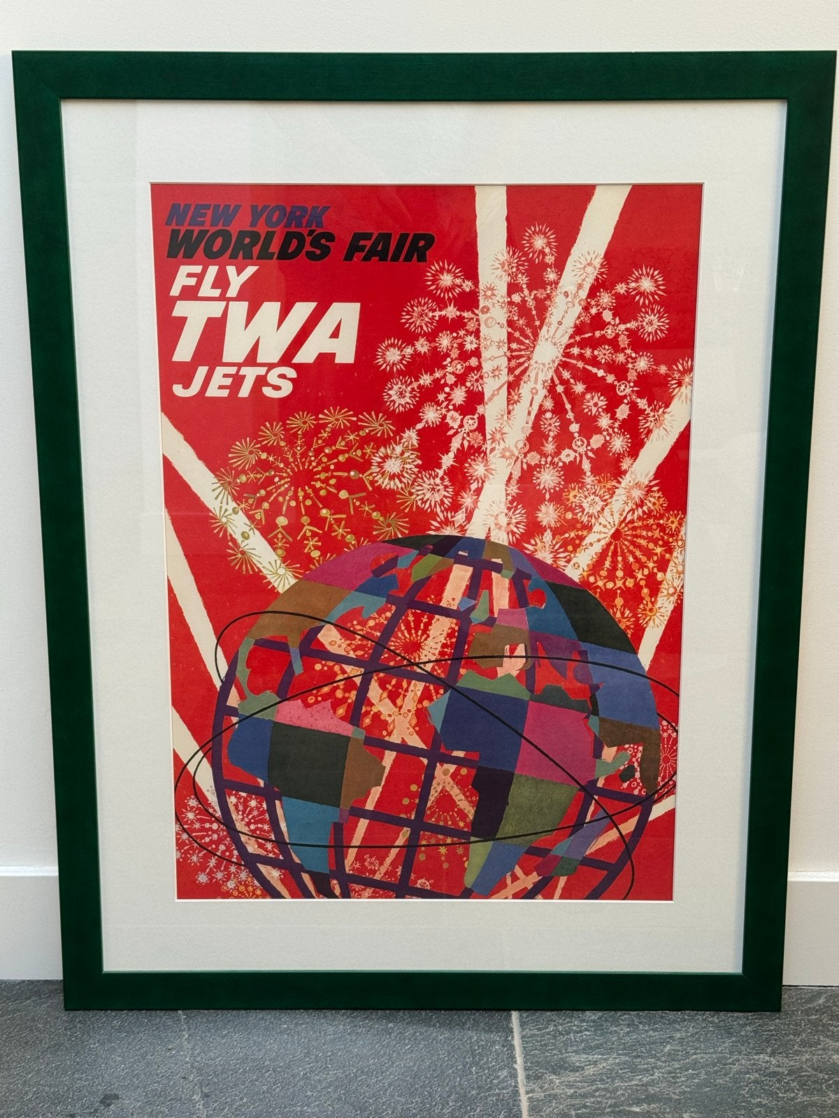 Vintage TWA Poster ingelijst, Ophalen, Rechthoekig Staand, Met lijst, Zo goed als nieuw