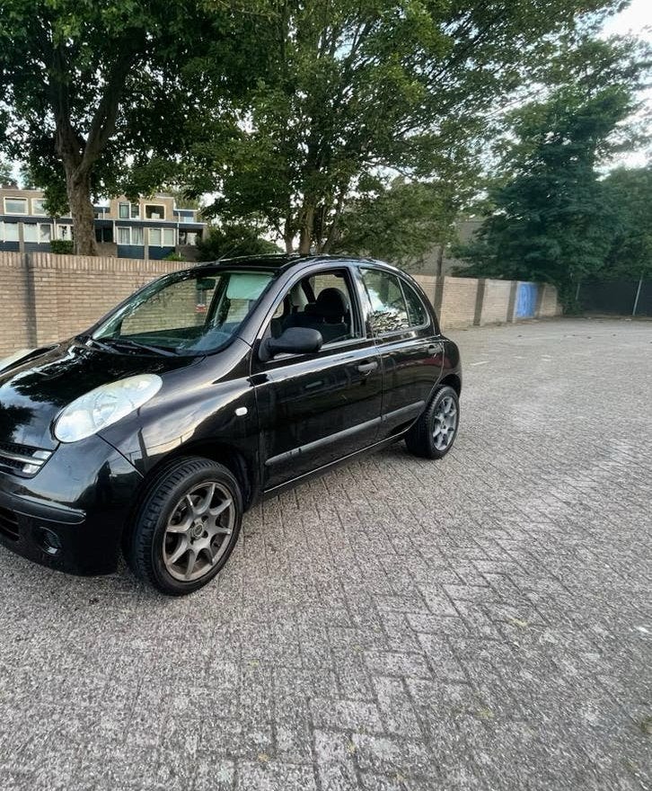 Nissan Micra EllE 1.2 59KW 5DR 2007 Zwart, Voorwielaandrijving, Stof, 40 €/maand, 4 cilinders