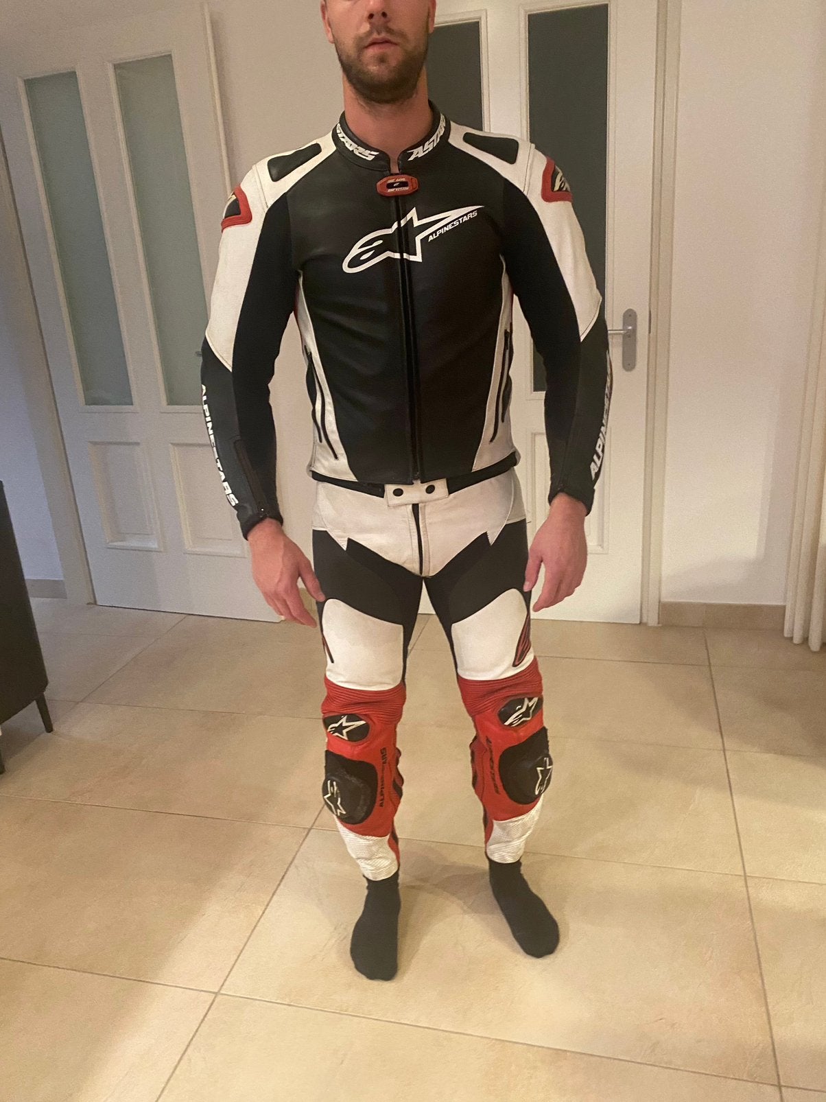 Alpinestars 2 delig motorpak mt 48 zwart rood, Motoren, Ophalen of Verzenden, Nieuw met kaartje, Combipak