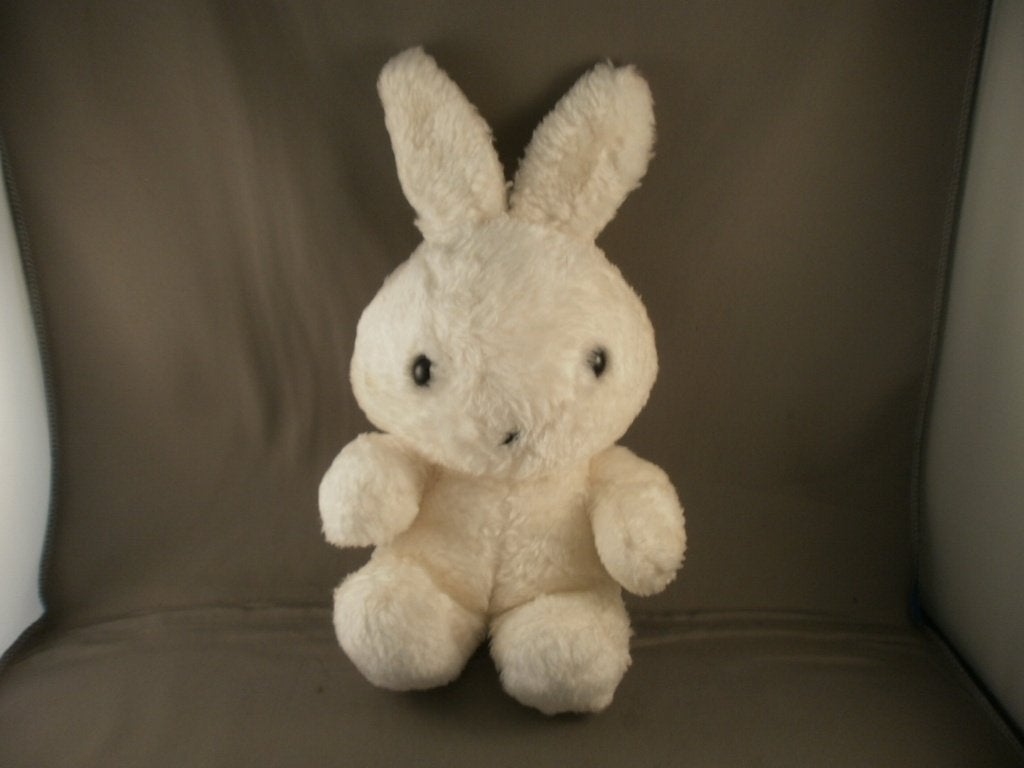 retro Nijntje wit zwarte x gestikt en ogen bruin/zwart 31cm, Overige merken, Konijn, Nijntje, Ophalen of Verzenden