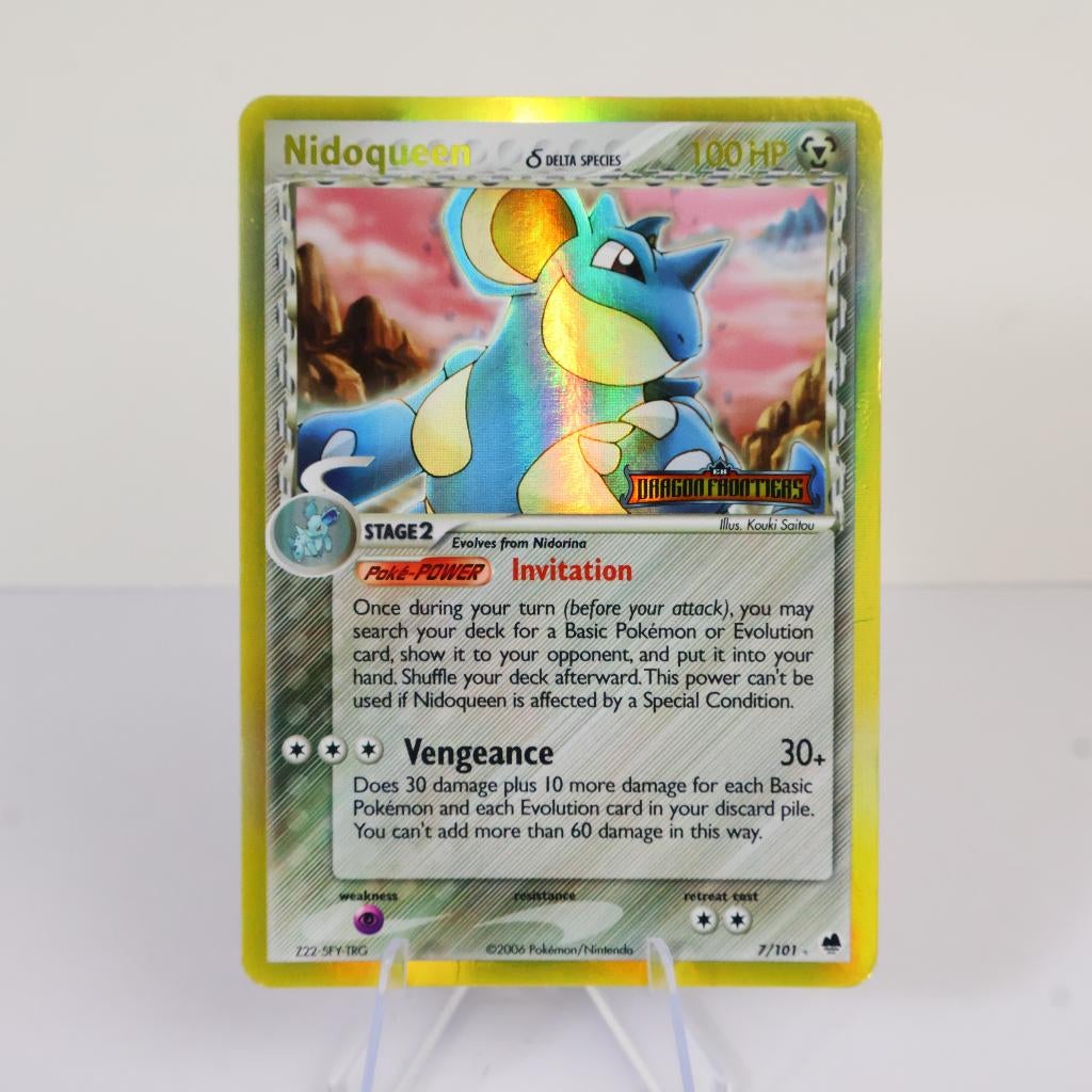 Pokémon - Nidoqueen Reverse Holo Dragon Frontiers 7/101 - LP, Ophalen of Verzenden, Zo goed als nieuw, Losse kaart, Foil