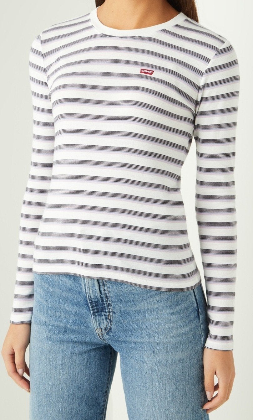 Levi's longsleeve maat xs trui merk truien truitje zwart wit, Kleding | Dames, Verzenden, Wit, Zo goed als nieuw, Maat 34 (XS) of kleiner