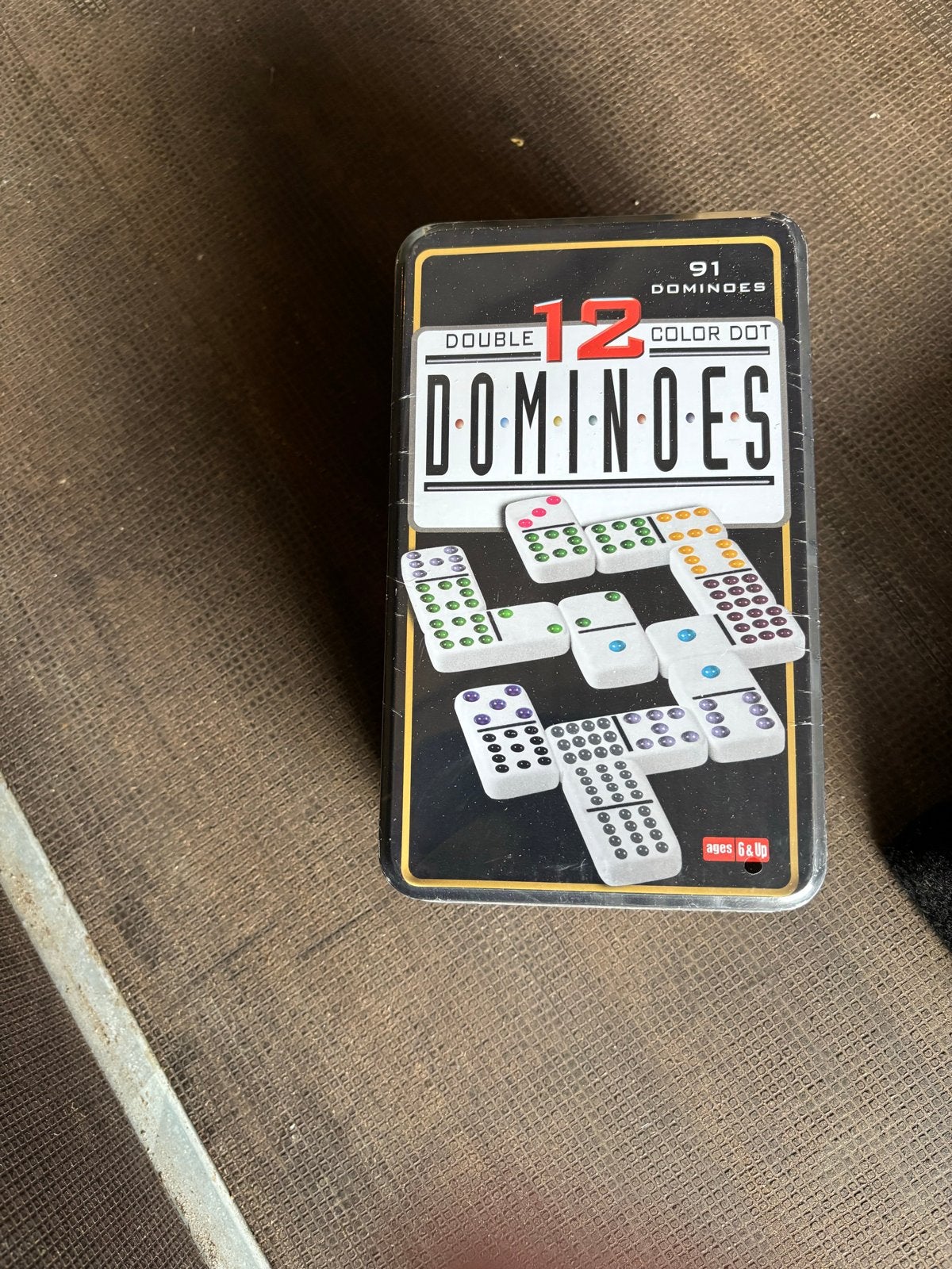 Dubbel 12 Kleur Dot Dominoes Spel - 91 Stenen, Drie of vier spelers, Ophalen of Verzenden, Nieuw, Reisspel