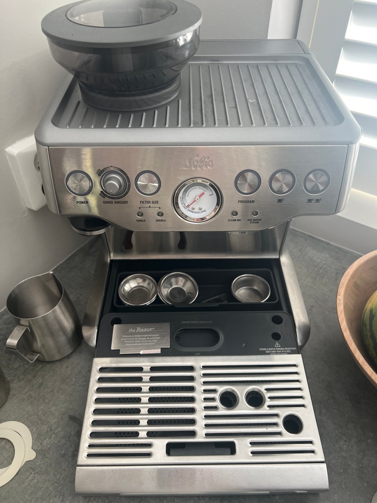 Solis Grind & Infuse Pro Espressomachine, Ophalen, Afneembaar waterreservoir, Espresso apparaat, Koffiebonen
