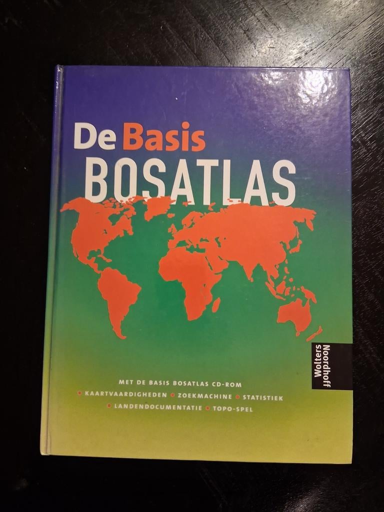 De Basis Bosatlas - Complete Wereldatlas met CD-ROM, Bosatlas, 2000 tot heden, Ophalen of Verzenden, Zo goed als nieuw