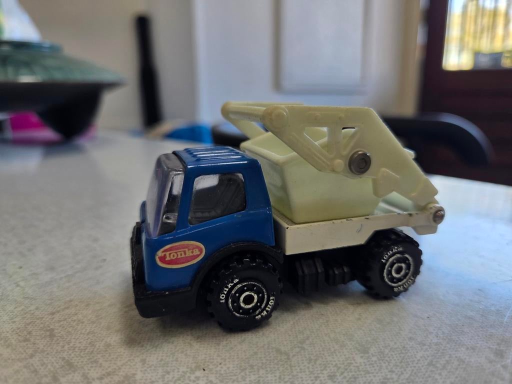 Tonka Mini Kiepwagen Speelgoedauto - Blauw/Wit, Overige merken, Gebruikt, 1:50 of kleiner, Ophalen of Verzenden