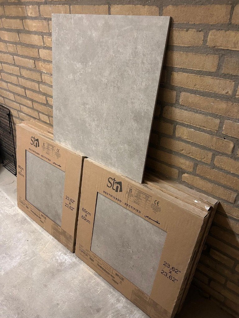 9 m2 Wand- en vloertegel Astana Beton Grijs Beige  60x60 cm, Ophalen, 60 cm of meer, Nieuw, Minder dan 5 m²