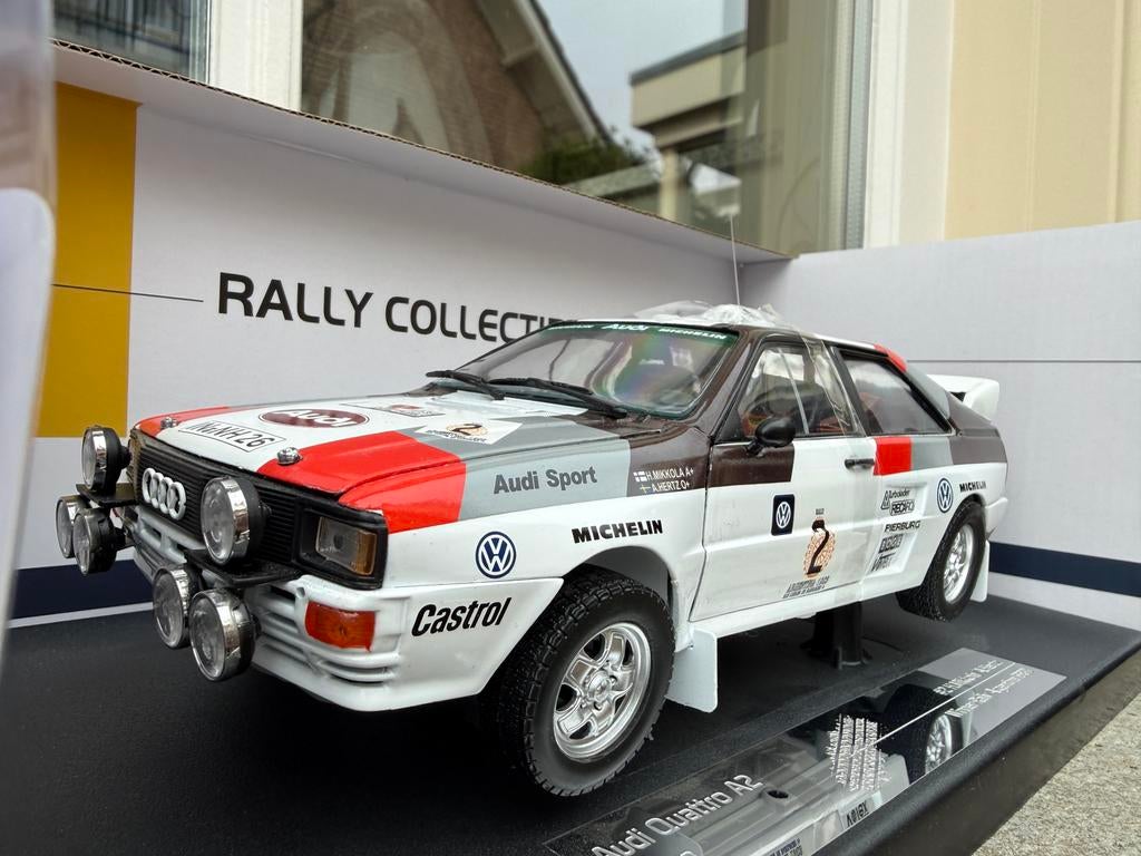 1:18 Audi Quattro A2 #2 Mikkola Rally Argentina 1983 Sunstar, Hobby en Vrije tijd, Modelauto's | 1:18, Rua Luis G. Gomes No 14, Edif. Keng Sau 2 Andar F, Macau