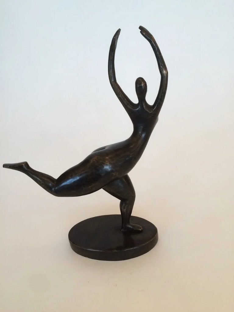Wij gaan stoppen    Bronzen Beeldje - Yoga Vrouw, Verzenden, Brons
