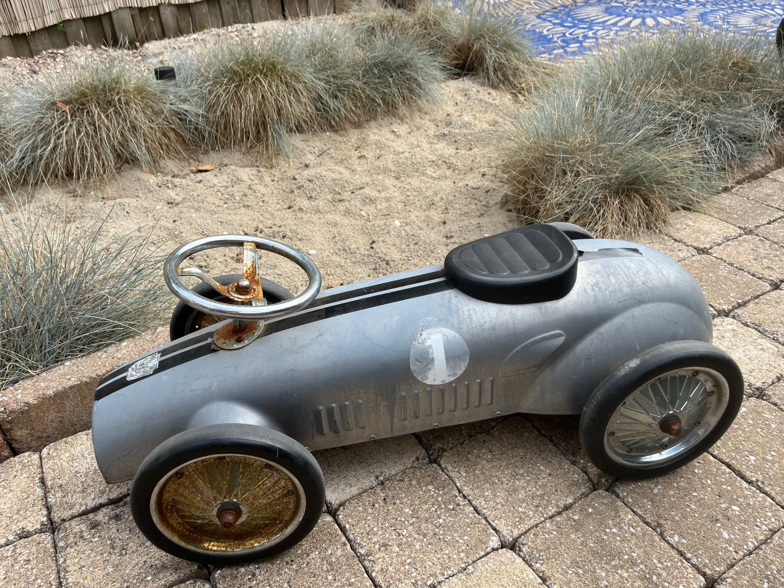 VINTAGE Loop race auto aluminium in top conditie, Ophalen, Gebruikt, Loopvoertuig