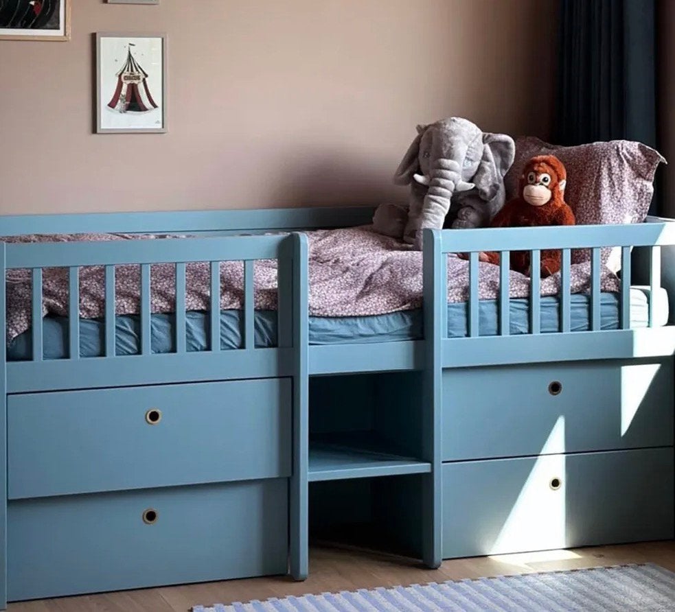 Super mooi en veilig kinderbed / peuterbed, Ophalen, Eenpersoons, Zo goed als nieuw, 90 cm