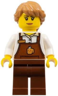 LEGO City cty1049 Barista - Female, Reddish Brown Apron, Lego, Ophalen of Verzenden, Minifiguur, City