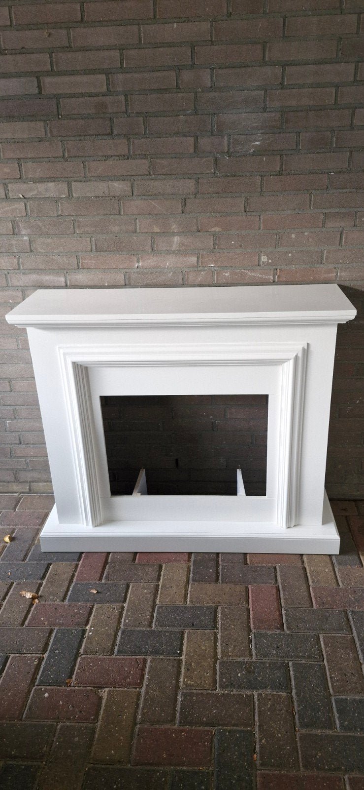Witte decoratieve schouw/sfeerhaard ombouw, Ophalen, Gebruikt, Vrijstaande haard, Overige soorten