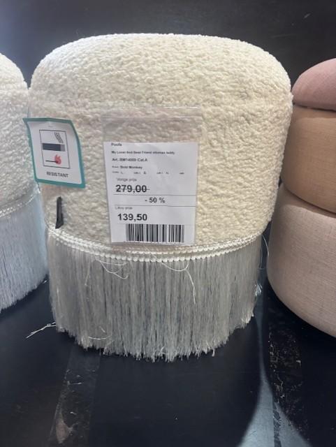 poef 2 x Zo goed als nieuw, Minder dan 50 cm, Rond, Minder dan 50 cm, Ophalen of Verzenden
