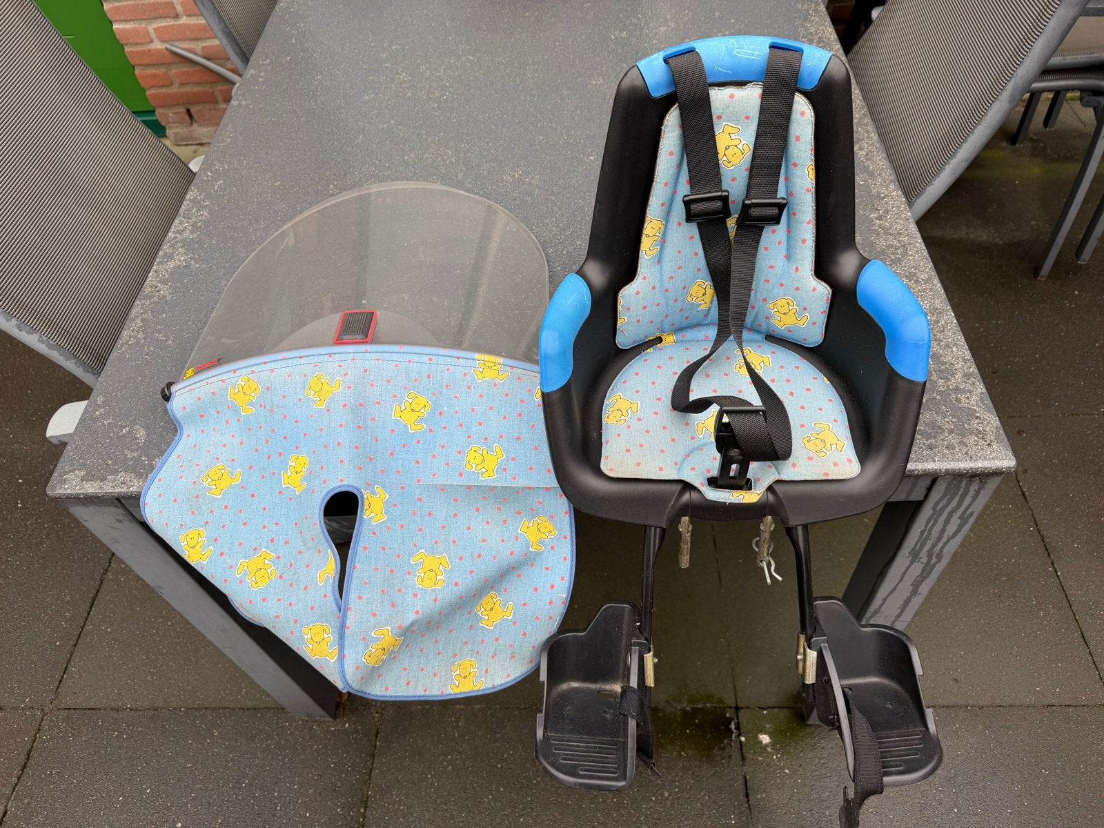 Fietsstoeltje voorzitje met windscherm, Ophalen, Voorzitje, 0 t/m 13 kg, Gebruikt