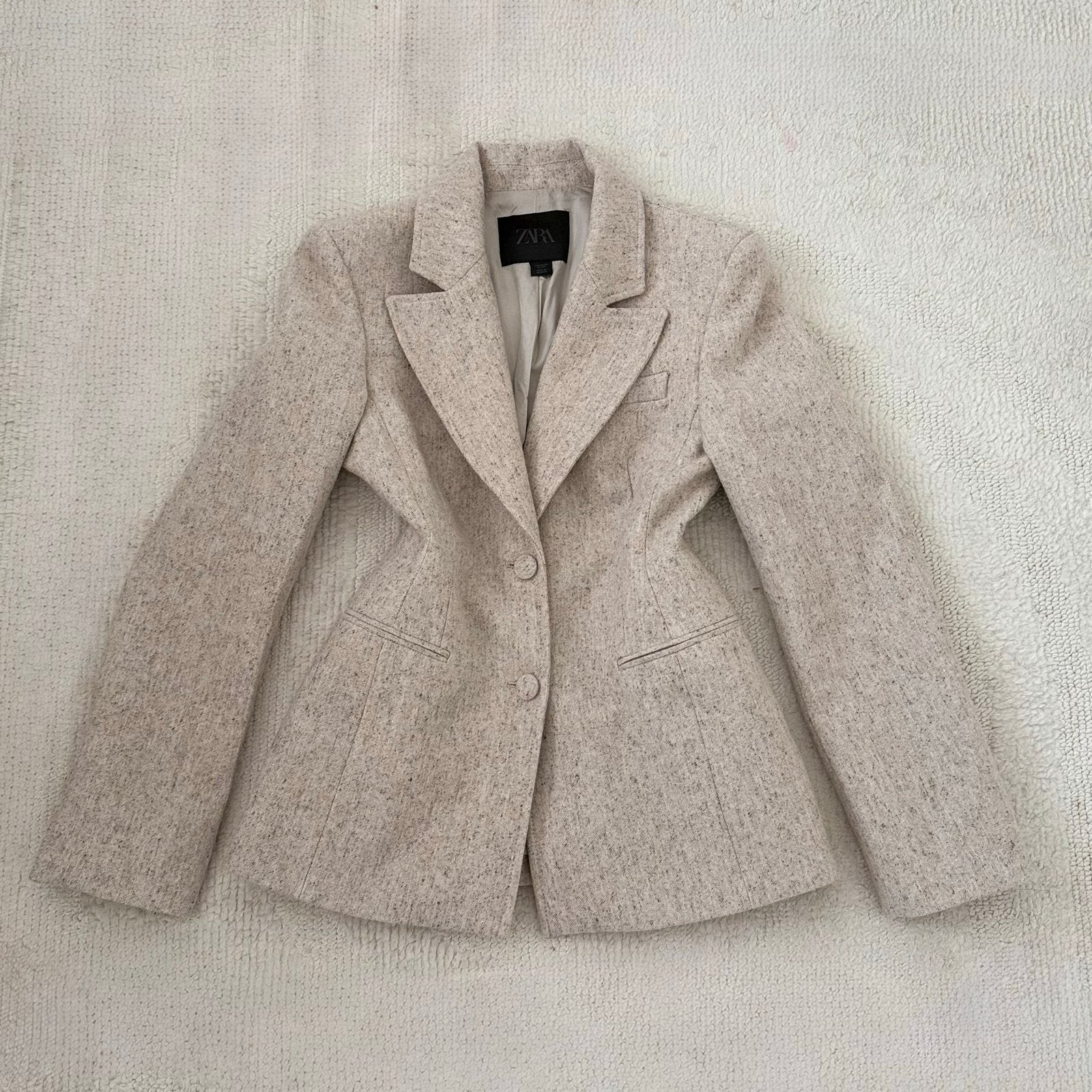 Zara wollen blazer - Zo goed als nieuw, Beige, Ophalen of Verzenden, Zo goed als nieuw, Jasje
