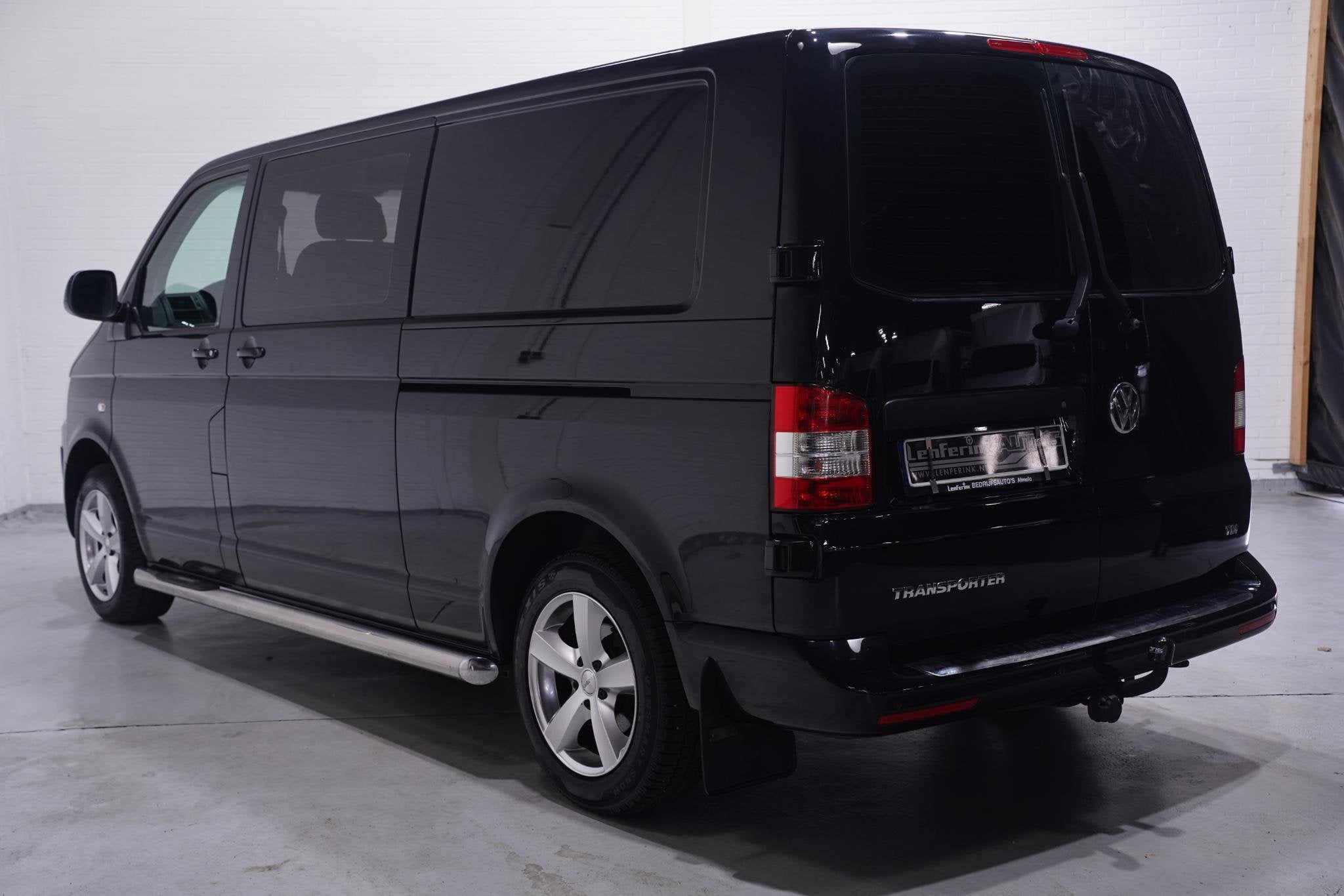 Volkswagen Transporter 2.0 TDI Dubbel Cabine L2 DSG Aut. 2x, Auto's, Euro 5, Stof, Gebruikt, Zwart