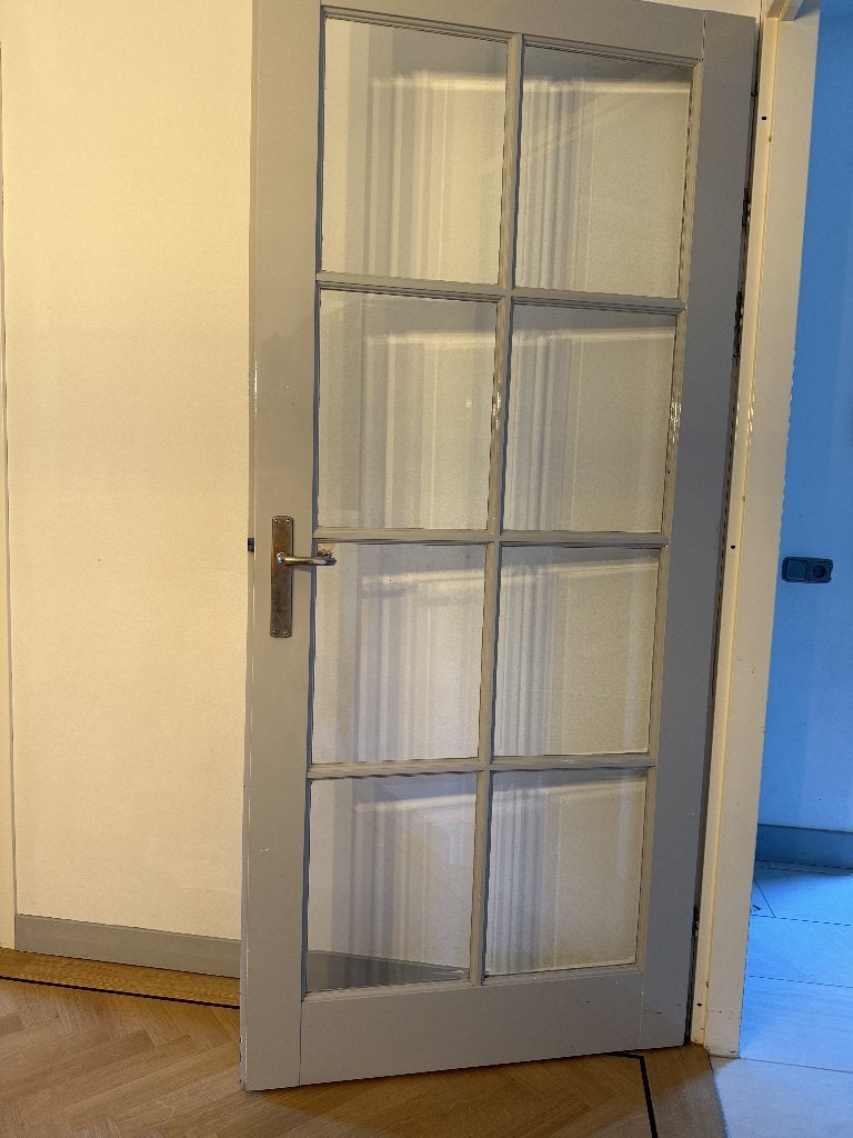 2 mooie binnendeuren van hout -glas – glazen deuren, grijs, Ophalen, 80 tot 100 cm, Binnendeur, Zo goed als nieuw