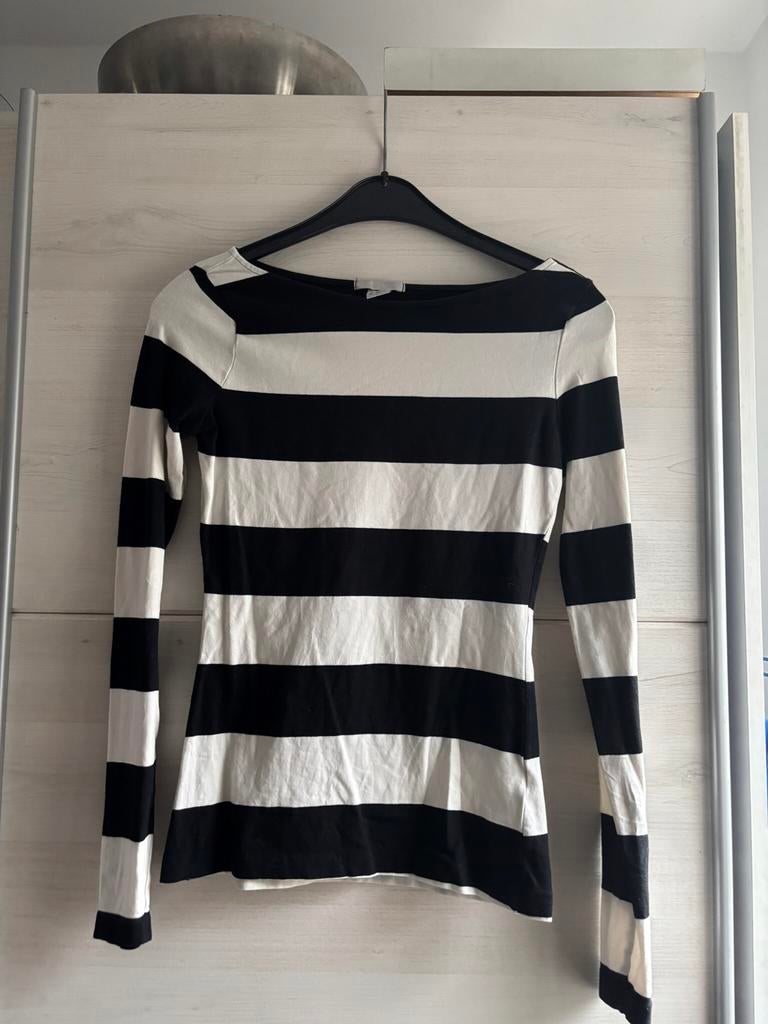 Longsleeve H&M maat XS, Kleding | Dames, Tops, Wit, Ophalen of Verzenden, Zo goed als nieuw, Lange mouw