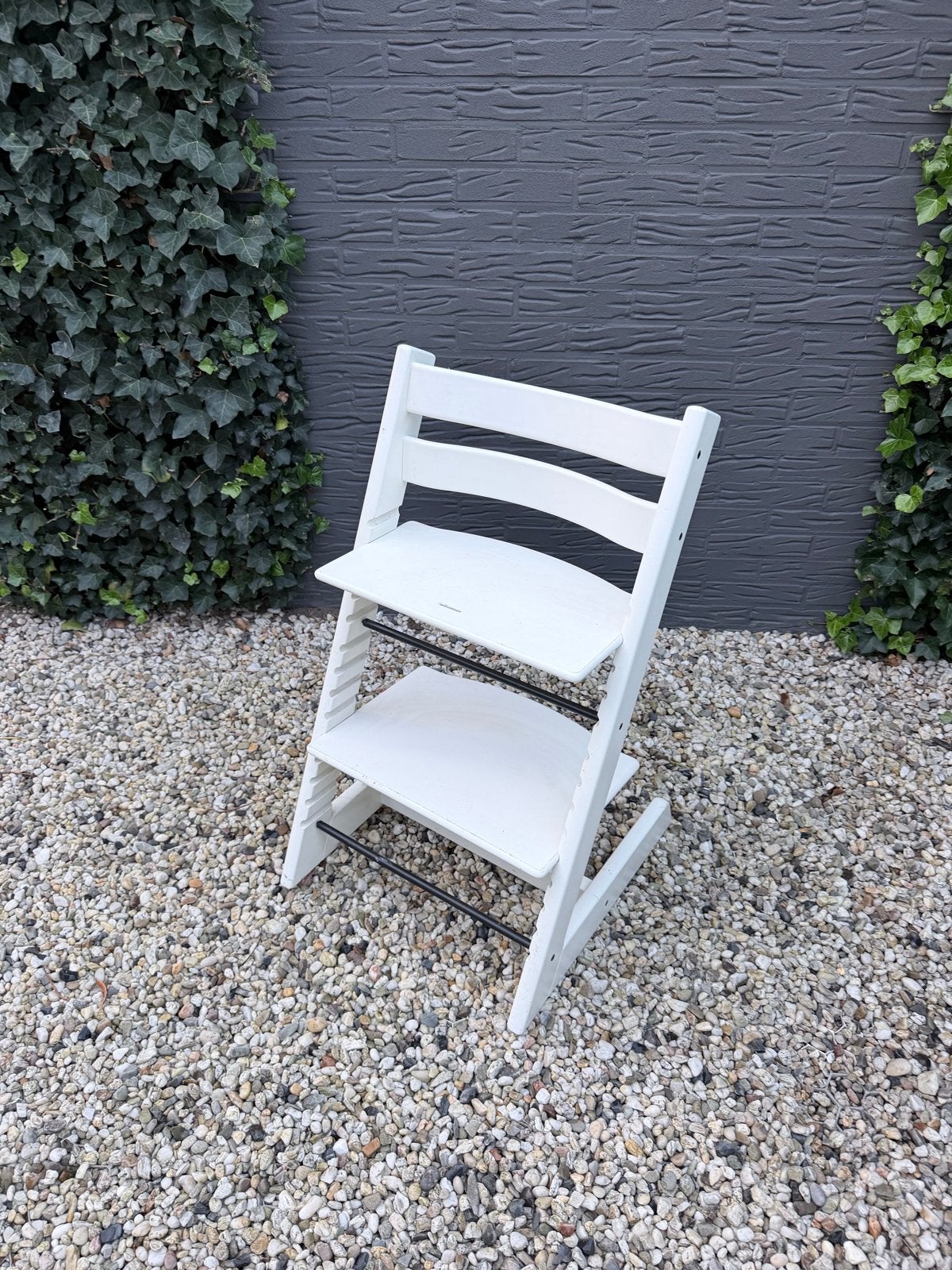 Stokke Tripp Trapp kinderstoel wit, Ophalen of Verzenden, Gebruikt, Meegroeistoel, Aanschuifbaar