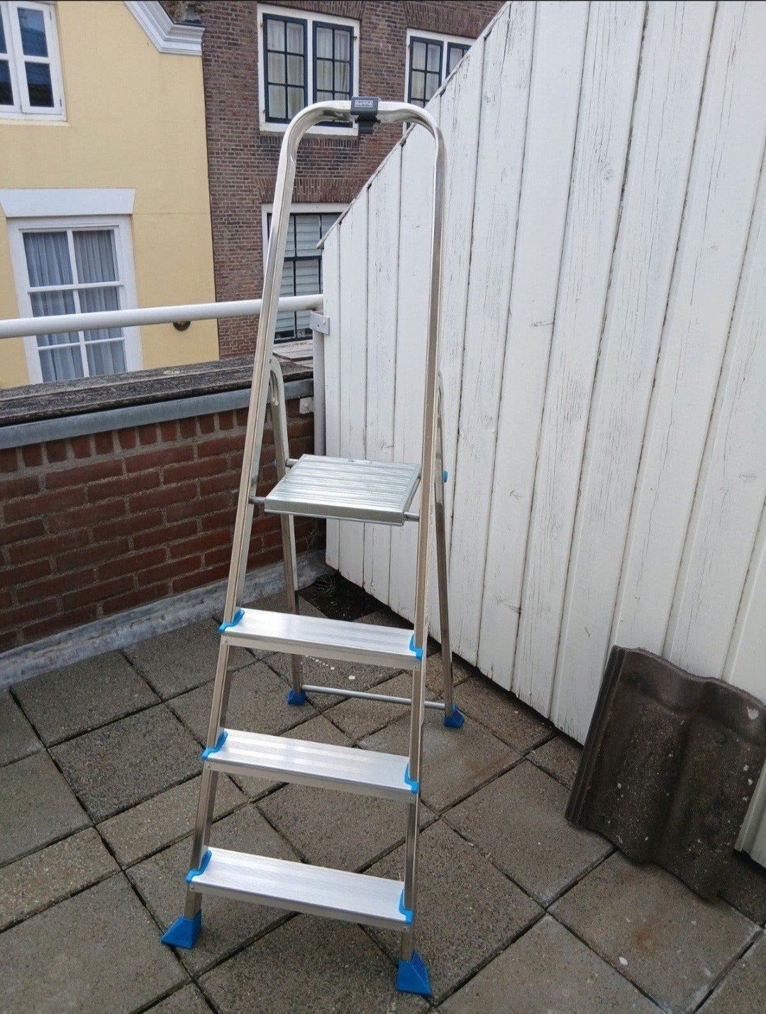 GAMMA Aluminium Huishoudtrap - 4 treden, Ophalen, Zo goed als nieuw, Trap, Minder dan 2 meter