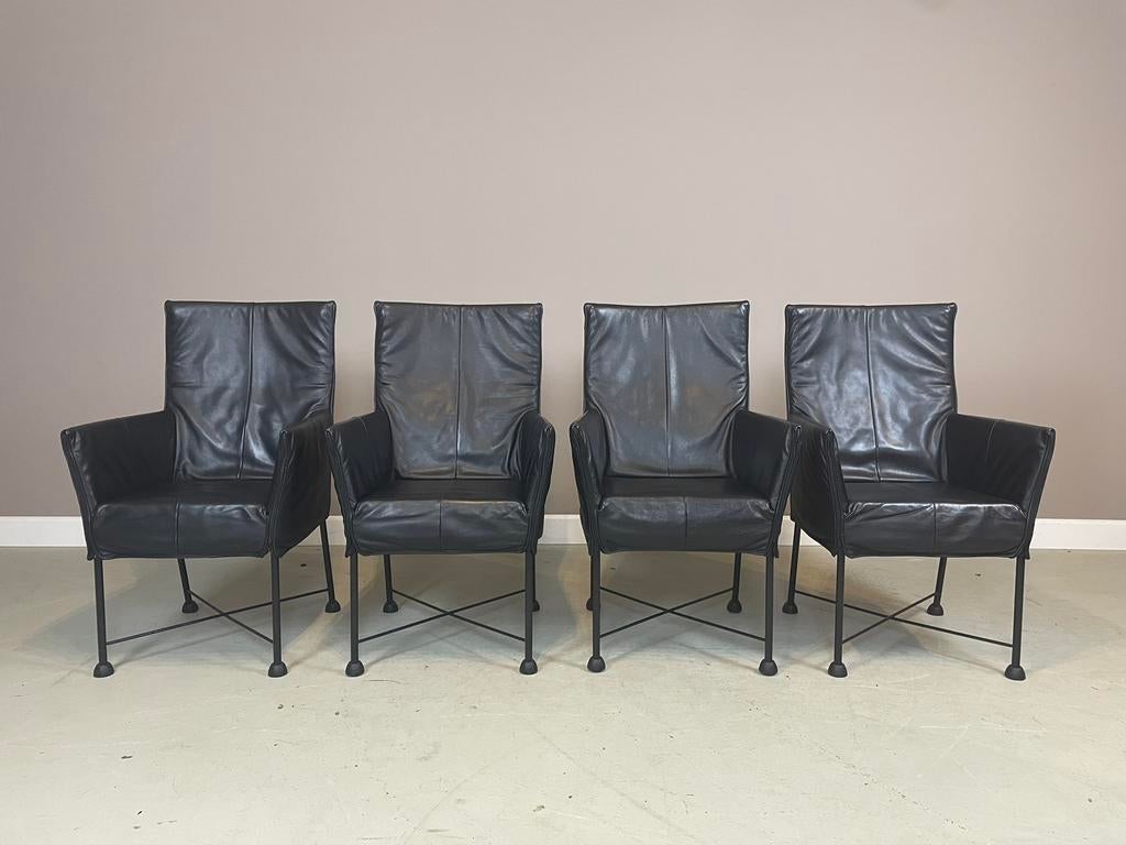 4 Montis Chaplin stoelen Gerard van den Berg I.Z.G.S., Ophalen, Zwart, Zo goed als nieuw, Vier