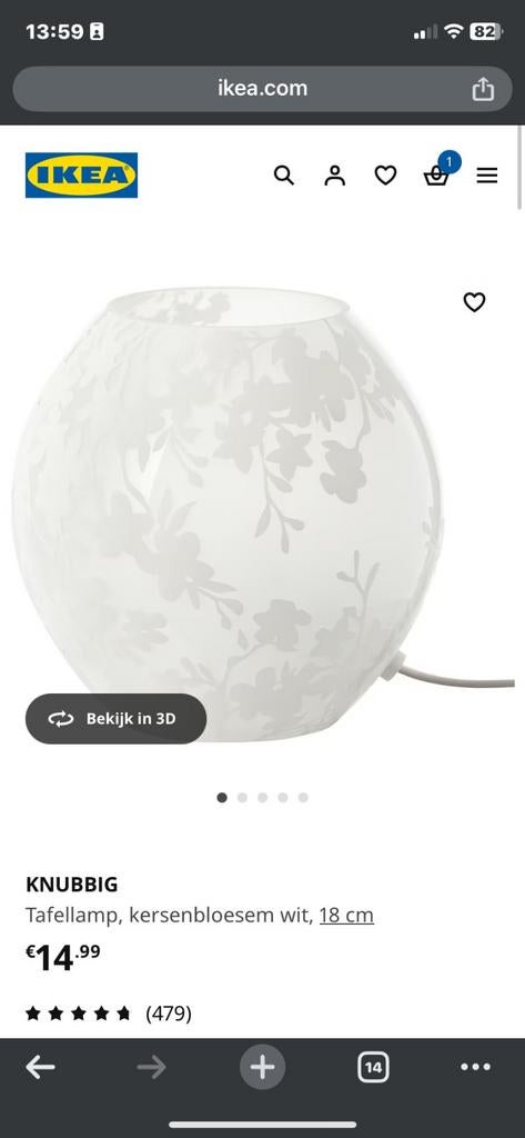 2x Ikea lampen, Ophalen, Gebruikt, Glas, Minder dan 50 cm