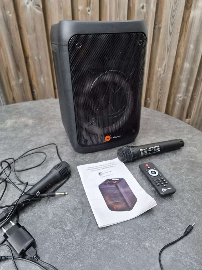 N-Gear The Flash 777 Bluetooth Speaker met Microfoons, Ophalen, Zo goed als nieuw, Complete set