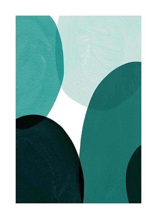 Nieuw: Desenio Green Shapes Poster (Zonder Lijst)