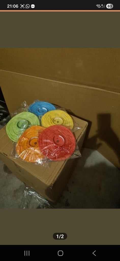 Set van 5 gekleurde papieren lampionnen (20 cm), Ophalen of Verzenden, Nieuw